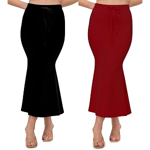 alyne blended saree shapewear petticoat for women women39s blended fullelastic with drawstring saree shapewear skirts for womenshape wear dress for saree pack of 2