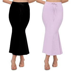 alyne blended saree shapewear petticoat for women women39s blended fullelastic with drawstring saree shapewear skirts for womenshape wear dress for saree pack of 2