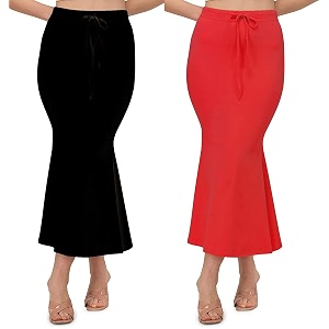alyne blended saree shapewear petticoat for women women39s blended fullelastic with drawstring saree shapewear skirts for womenshape wear dress for saree pack of 2