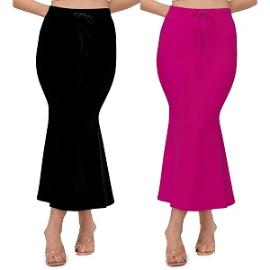 alyne blended saree shapewear petticoat for women women39s blended fullelastic with drawstring saree shapewear skirts for womenshape wear dress for saree pack of 2