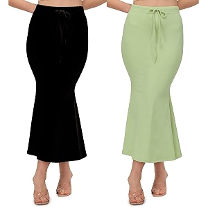 alyne blended saree shapewear petticoat for women women39s blended fullelastic with drawstring saree shapewear skirts for womenshape wear dress for saree pack of 2
