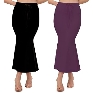 alyne blended saree shapewear petticoat for women women39s blended fullelastic with drawstring saree shapewear skirts for womenshape wear dress for saree pack of 2