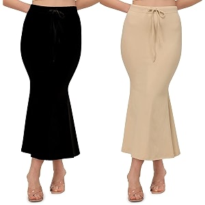 alyne blended saree shapewear petticoat for women women39s blended fullelastic with drawstring saree shapewear skirts for womenshape wear dress for saree pack of 2