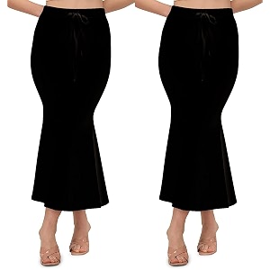 alyne blended saree shapewear petticoat for women women39s blended fullelastic with drawstring saree shapewear skirts for womenshape wear dress for saree pack of 2