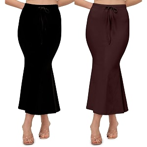 alyne blended saree shapewear petticoat for women women39s blended fullelastic with drawstring saree shapewear skirts for womenshape wear dress for saree pack of 2