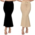 ALYNE Blended Saree Shapewear Petticoat for Women, Women's Blended FullElastic with Drawstring Saree Shapewear, Skirts for Women,Shape Wear Dress for Saree (Pack of 2)