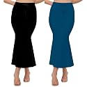 ALYNE Blended Saree Shapewear Petticoat for Women, Women's Blended FullElastic with Drawstring Saree Shapewear, Skirts for Women,Shape Wear Dress for Saree (Pack of 2)