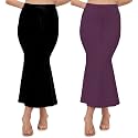 ALYNE Blended Saree Shapewear Petticoat for Women, Women's Blended FullElastic with Drawstring Saree Shapewear, Skirts for Women,Shape Wear Dress for Saree (Pack of 2)