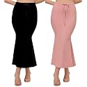 ALYNE Blended Saree Shapewear Petticoat for Women, Women's Blended FullElastic with Drawstring Saree Shapewear, Skirts for Women,Shape Wear Dress for Saree (Pack of 2)