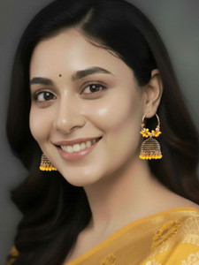 alysa bridal wedding traditional gold pearl jhumkasjhumkajhumki earrings for women alloy jhumki earring