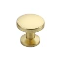Alzassbg 1.1" Brushed Brass Round Cabinet Knobs 10 Pack, AL6044BB