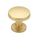 Alzassbg 1.1" Brushed Gold Round Cabinet Knobs 15 Pack, AL6044MGP