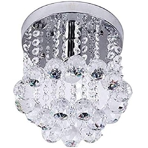 archsman round crystal chandelier lighting modern flush mount ceiling light fixture model 6