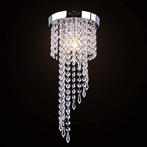 archsman round crystal chandelier lighting modern flush mount ceiling light fixture model 1