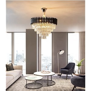 black mamba round chandelier black gold 4 tier 500 mm