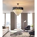 Black Mamba Round Chandelier Black Gold 4 Tier (500 MM)