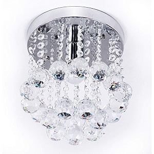 round crystal chandelier lighting modern flush mount ceiling light fixture model 28