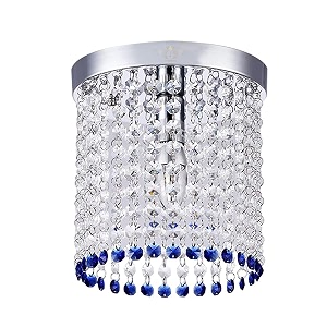 round crystal chandelier lighting modern flush mount ceiling light fixture model 3