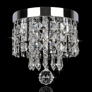 round crystal chandelier lighting modern flush mount ceiling light fixture model 11