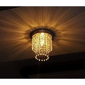 round crystal chandelier lighting modern flush mount ceiling light fixture model 4