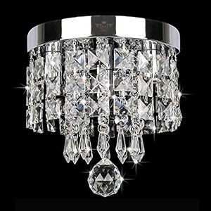 round crystal chandelier lighting modern flush mount ceiling light fixture model 5
