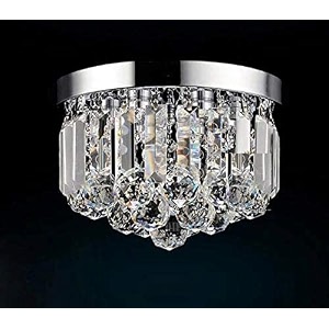 round crystal chandelier lighting modern flush mount ceiling light fixture model 10