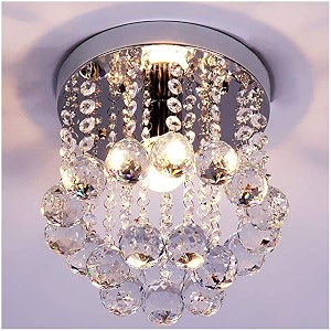 round crystal chandelier lighting modern flush mount ceiling light fixture model 29