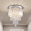 Round Crystal Chandelier Lighting Modern Flush Mount Ceiling Light Fixture (Model 15)