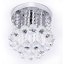 Round Crystal Chandelier Lighting Modern Flush Mount Ceiling Light Fixture (Model 28)