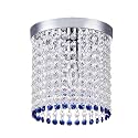 Round Crystal Chandelier Lighting Modern Flush Mount Ceiling Light Fixture (Model 3)