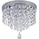 Round Crystal Chandelier Lighting Modern Flush Mount Ceiling Light Fixture (Model 19)