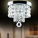 Round Crystal Chandelier Lighting Modern Flush Mount Ceiling Light Fixture (Model 17)