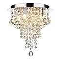 Round Crystal Chandelier Lighting Modern Flush Mount Ceiling Light Fixture (Model 27)