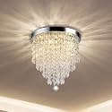 Round Crystal Chandelier Lighting Modern Flush Mount Ceiling Light Fixture (Model 14)