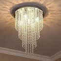 Round Crystal Chandelier Lighting Modern Flush Mount Ceiling Light Fixture (Model 13)