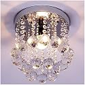 Round Crystal Chandelier Lighting Modern Flush Mount Ceiling Light Fixture (Model 29)