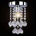 Round Crystal Chandelier Lighting Modern Flush Mount Ceiling Light Fixture (Model 25)