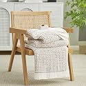 Amélie Home Chenille Knit Throw Blanket for Bed Decor, Beige, 60"x80"