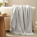 Amélie Home Chenille Knit Throw Blanket for Couch, Light Gray, 50"x60"