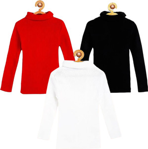 amacart solid high neck casual baby boys  baby girls multicolor sweater
