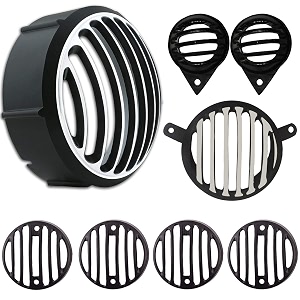bullet grill set jali complete metal set headlight taillight indicators for bullet bike classic 350 amp 500 cc set of 8 black amp chrome colour