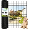 Amagabeli Black PVC Coated Welded Wire Fence 48inch x 50ft 2 Inch x 3 Inch 16 Gauge Chicken Wire Mesh Roll Metal Garden Border Fencing for Yard Vegetable Plant Protection Poultry Netting Cage