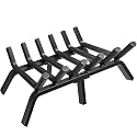 Amagabeli Fireplace Log Grate 24 inch Wide Heavy Duty Solid Steel Indoor Chimney Hearth 3/4 Bar Fire Grates for Outdoor Kindling Tools Pit Wrought Iron Wood Stove Firewood Burning Rack Holder Black