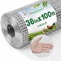 Amagabeli Galvanized Hardware Cloth 1/4 inch 36 in x 100 ft 23 Gauge Chicken Wire Fencing Welded Wire Metal Roll for Rabbit Cage Snake Fence Gopher Poultry Garden Netting Raised Bed Window Screen