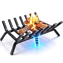 AMAGABELI GARDEN & HOME Fireplace Grate 30 inch Fire Pit Grate Fire Place Log Holder Wrought Iron Heavy Duty Solid Steel Indoor Outdoor Camping Hearth Firepit Firewood Wood Burning Rack Stove