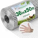 Amagabeli Hardware Cloth 1/2 inch 36 x 50 ft 19 Gauge Chicken Wire Fence Hot-Dipped Galvanized After Welding Wire Mesh Roll for Vegetable Garden Fencing Plant Supports Poultry Cage Snake Gopher
