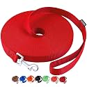 AmaGood Dog/Puppy Obedience Recall Training Agility Lead-15 ft 20 ft 30 ft 50 ft Long Leash-for Dog Training,Recall,Play,Safety,Camping (30feet, Red)