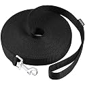 AmaGood Dog/Puppy Obedience Recall Training Agility Lead-15 ft 20 ft 30 ft 50 ft Long Leash-for Dog Training,Tie Out,Play,Safety,Camping (15 feet, Black)