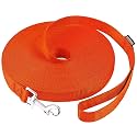 AmaGood Dog/Puppy Obedience Recall Training Agility Lead-15 ft 20 ft 30 ft 50 ft Long Leash-for Dog Training,Tie Out,Play,Safety,Camping (50feet, Orange)