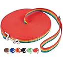 AmaGood Dog/Puppy Obedience Recall Training Agility Lead-15 ft 20 ft 30 ft 50 ft Long Leash-for Dog Training,Recall,Play,Safety,Camping (30feet, Rainbow)